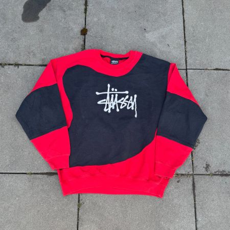Reworked vintage Stüssy sweatshirt pull pullover streetwear