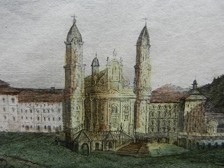 Incisioni: Einsiedeln Kloster koloriert – Usato da Risch venduto da Rischli15 8