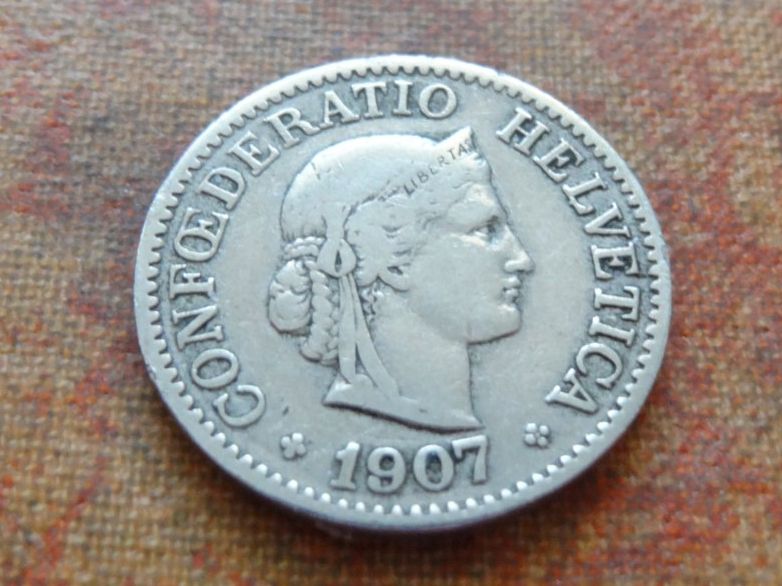 Tutti le monete: 10 Rp. 1907 – Usato da Romanel-sur-Lausanne venduto da Swift13