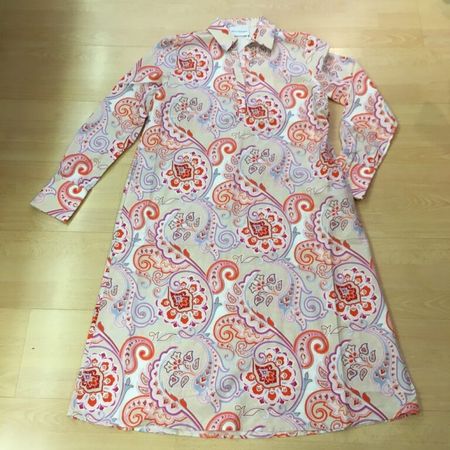 Herzensangelegenheit Leinen BW Kleid Paisley rosa beige 38