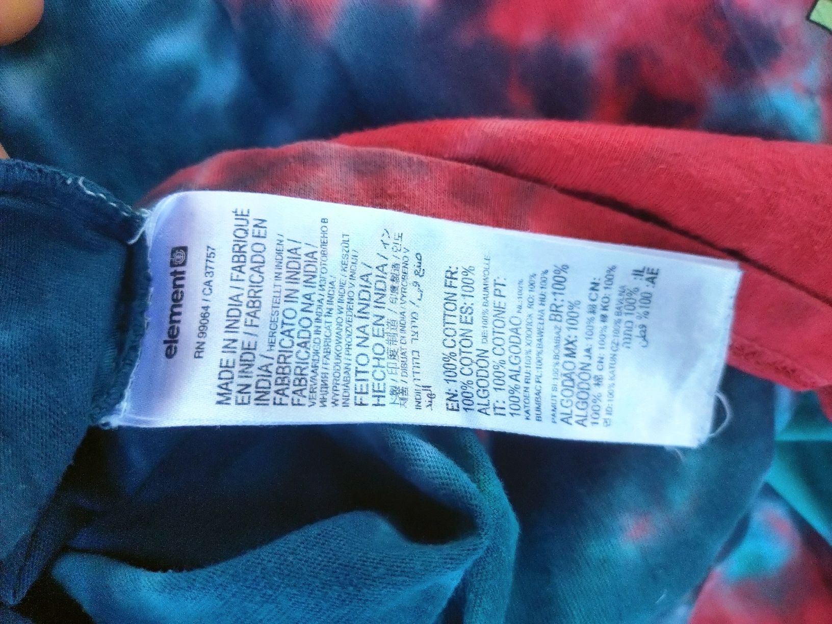 Element T-shirt: T-shirt Element tie-dye multicolore taille M  – Usato da Farvagny-le-Grand venduto da LaCaverne 6