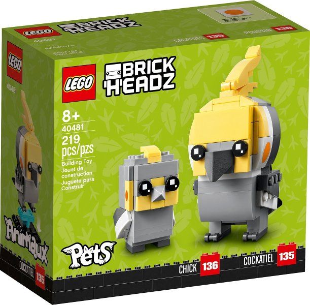 Lego Kit di costruzioni: LEGO BrickHeadz 40481 Cockatiel & Chick – Nuovo e nell'imballaggio originale da Basadingen venduto da NekoBricks