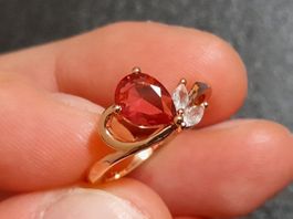 Ring mit Zirkonia, vergoldet 585, 2.0g, size 8 (57)
