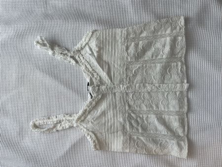 Zara White Summer Tank Top - Size M - Excellent Condition