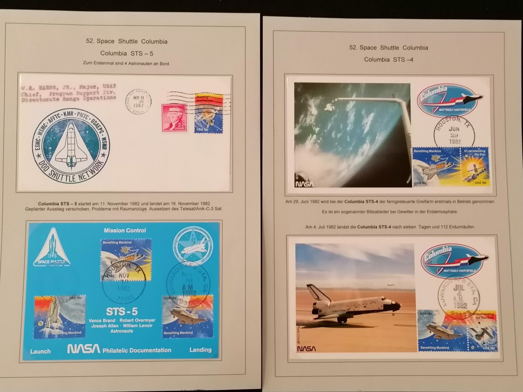 Tutti i francobolli: Space Shuttle Enterprise und Columbia Briefe ud Briefmarken – Usato da Wangen an der Aare venduto da Ute 8