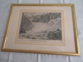 Kupferstich "Vue d'une Cascade de la Suze", 1780