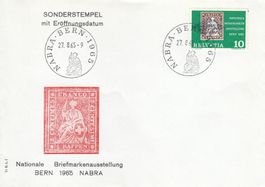 NABRA 1965 Bern Sonderstempel Eröffnungsdatum 27.8.65