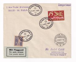 1927 Brief Erster Postflug BASEL - ST.GALLEN