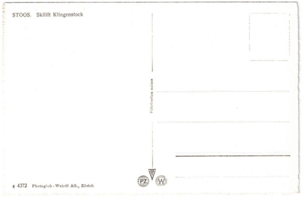 Cartoline postali: Stoos - Skilift Klingenstock – Usato da Binningen venduto da Mountainrider 1