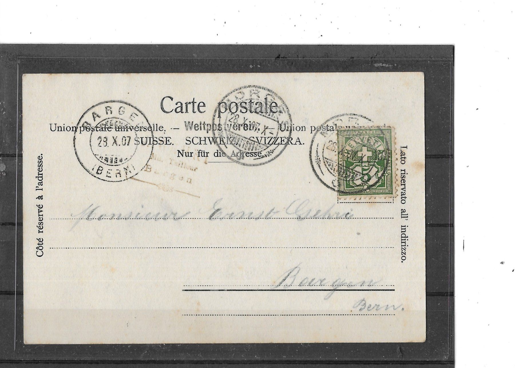 Ansichtskarten: VD Morges 1907  La Gare – Gebraucht aus Schocherswil von Wilare 1