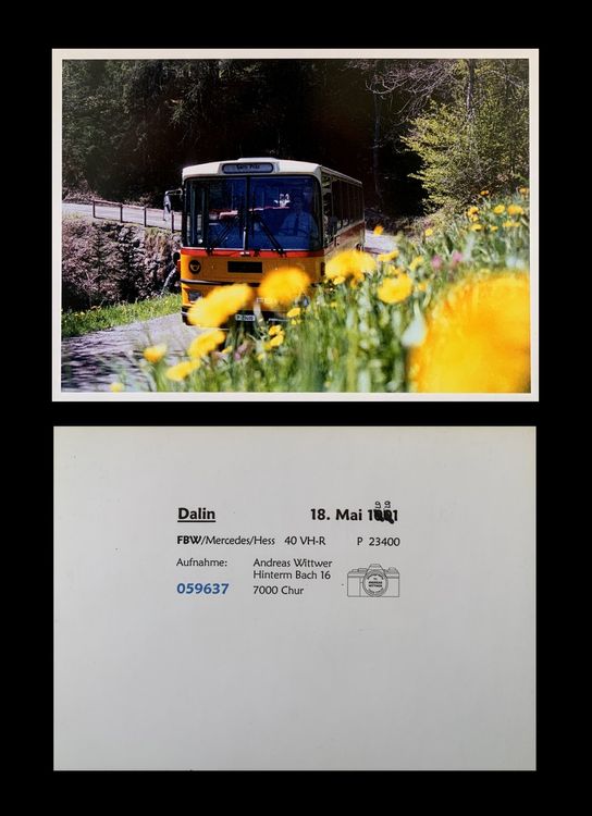 Dalin Präz Heinzenberg Postauto FBW 40VH-R Foto Druck A5 | Kaufen auf ...