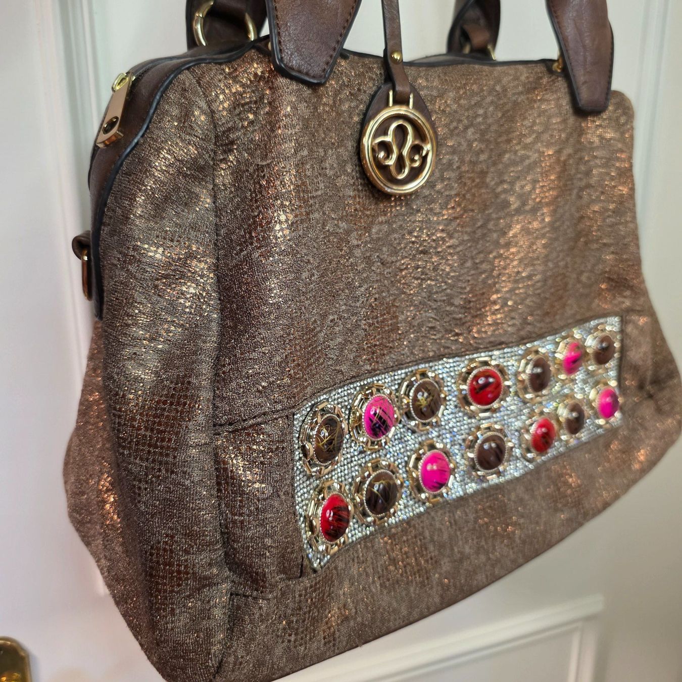 Borse da donna: Bronzefarbene Tasche mit Schmuckdetails – Usato da Wald ZH venduto da CapLux 2