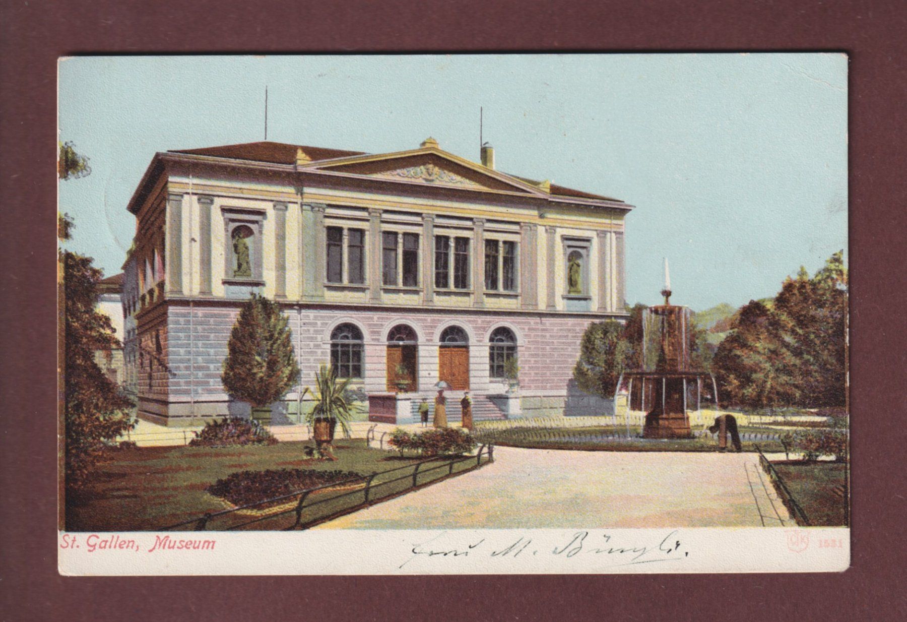 Cartoline postali: ST. GALLEN - Museum - 1903 – Usato da Pully venduto da nicecards