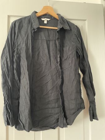 H&M schwarze Leinenbluse