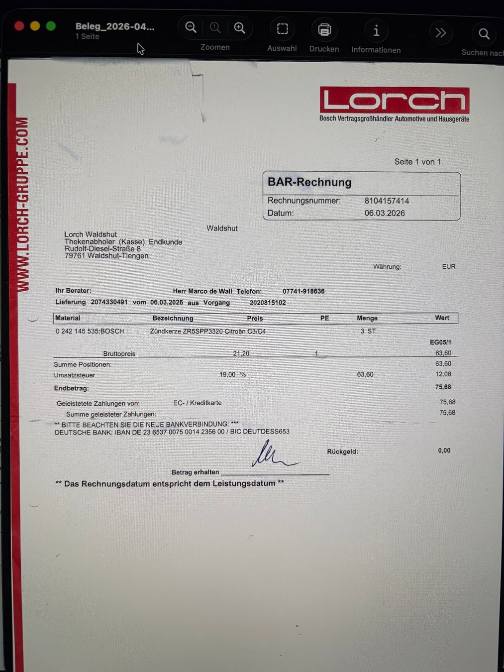 Bosch Alle Autoersatzteile: 3 Zündkerzen Citroen Peugeot – Gebraucht aus Stetten AG von Filu7 6