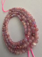 Turmalin rosa Mischung facettiert ca. 3mm. Strang 