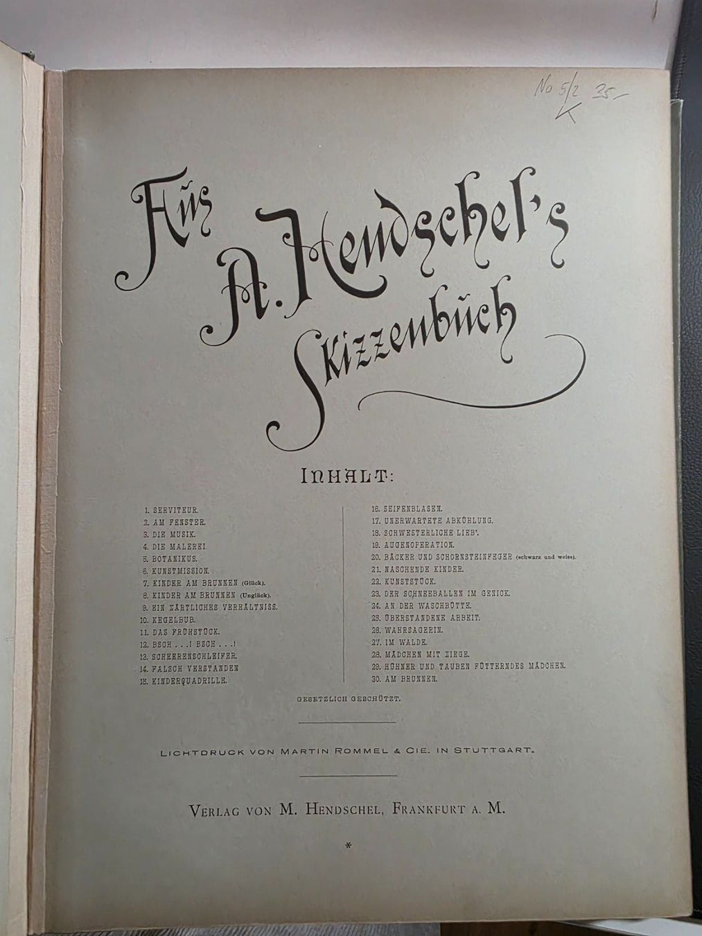 Bücher: Aus A. Hendschel's Skizzenbuch – Gebraucht aus Walterswil BE von Lonitti 3