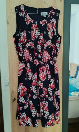 ELLE vestito Kleid Robe Dress midi Cocktail Sommer M 38-40