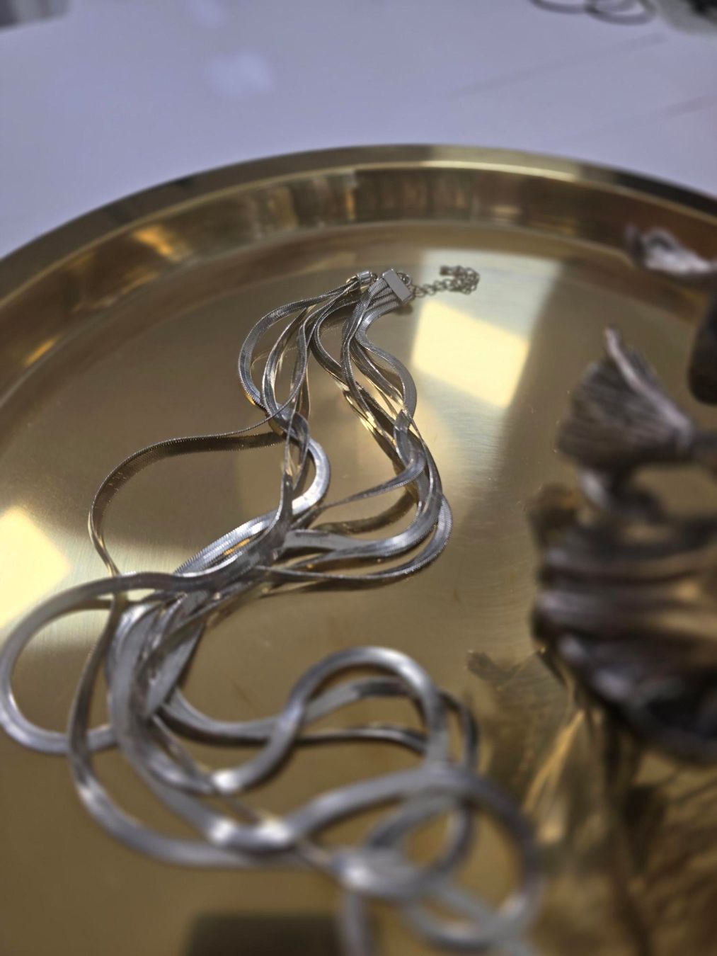 Catenine: Collier multi-rangs argenté! Long, Élégant et Chic! – Usato da Zürich venduto da dum_x5xn 2