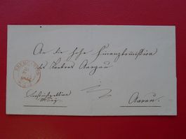 1846: Vorphilatelie-Brief von BREMGARTEN nach AARAU, sauber.