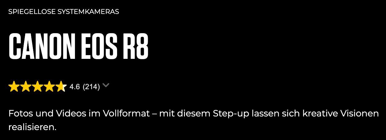 Canon Kamera: Canon EOS R8 Kamera R-8 – Gebraucht aus Emmen von 010 1