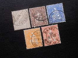 CH ZNr. 28 - 33   sitz. Helvetia   1862   Z CHF 72