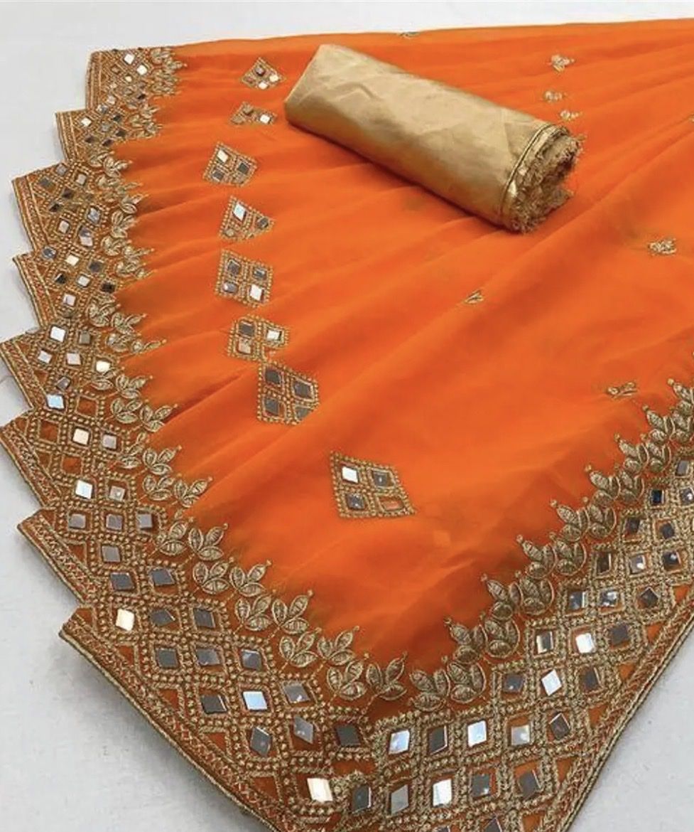 Stoffe: Indischer Saree orange  – Neu und originalverpackt aus Burgdorf von LittleNora