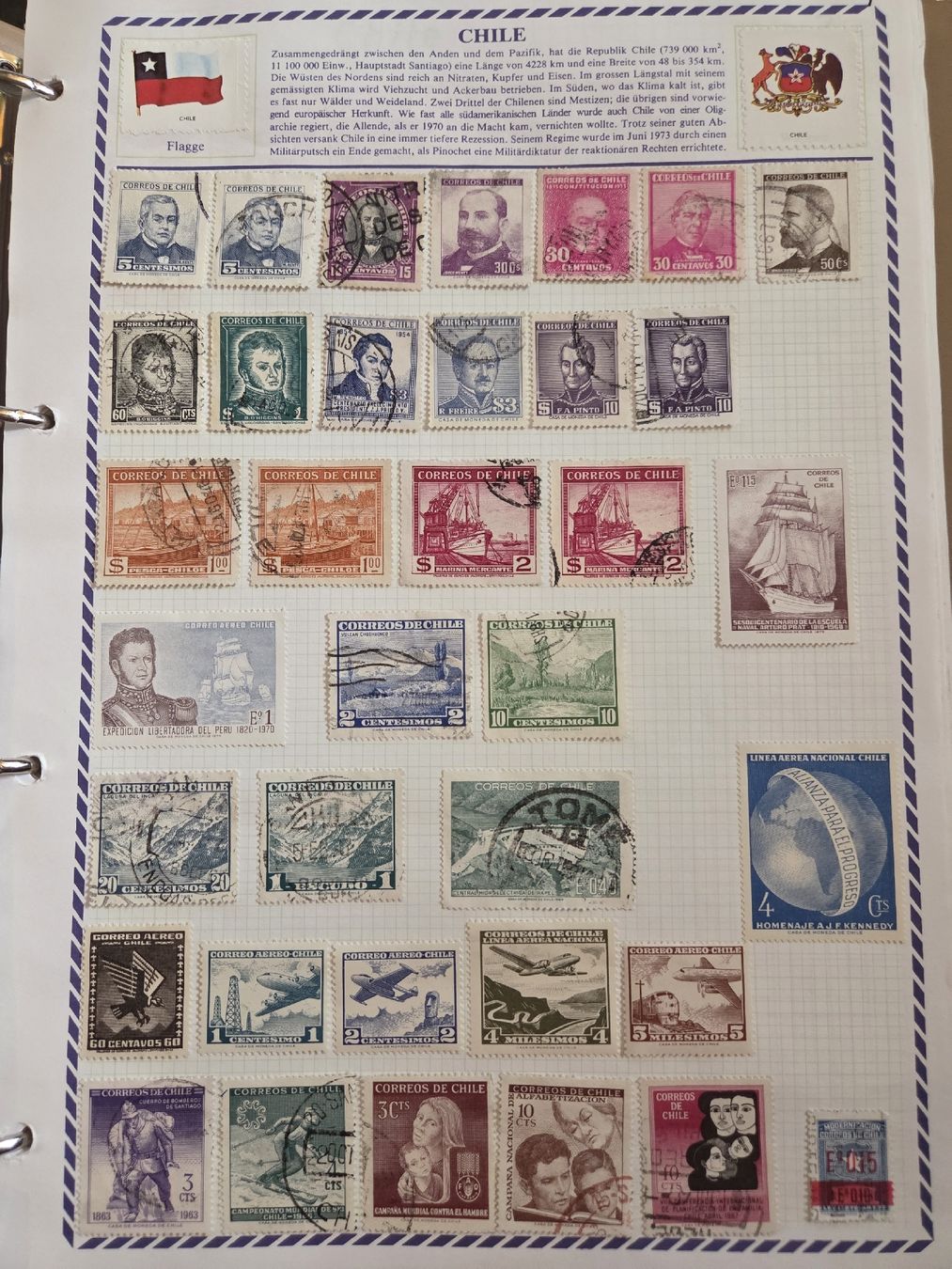 Alle Briefmarken: Exotische Briefmarken Chile – Gebraucht aus Riehen von str_2msn