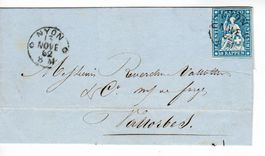 Strubelbrief, Nyon - Vallorbe  1862