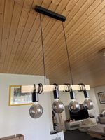 Moderne Hängelampe mit 4 Birnen - Holz