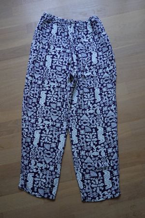Batikmuster Hose - Sommerhose - M - dunkelblau-weiss