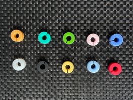 10 Glasmarker für Gläser/Party, verschiedene Farben aus Gumm