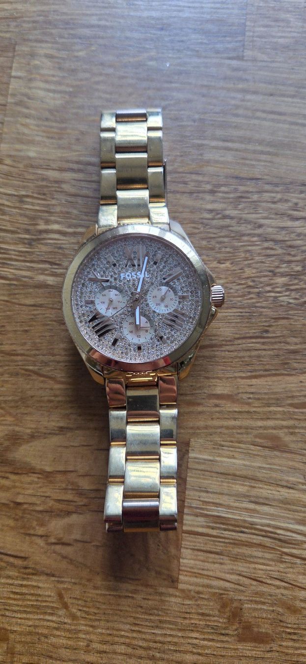Fossil Orologi: Fossil Armbanduhr in Rosegold mit Strass – Usato da Basel venduto da JCooper