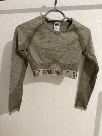 Gymshark Crop Top langarm grün Grösse S