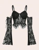 Schulterfreie Gothic Spitzenbluse Gr S *neu*