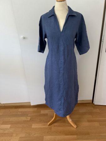 Leinenkleid Gr S, taub blue Midi Neu