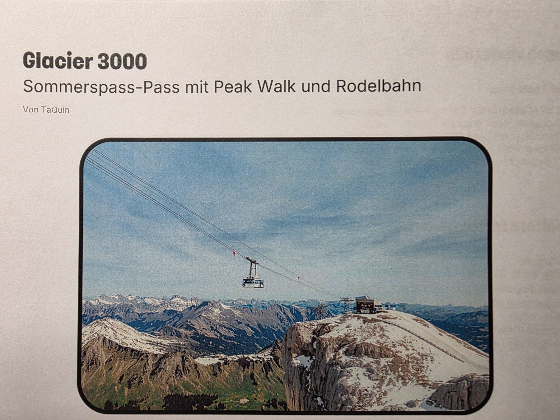 Bons: Glacier 3000 – Neuf (Voir description) à Gurtnellen par Raptor90SE