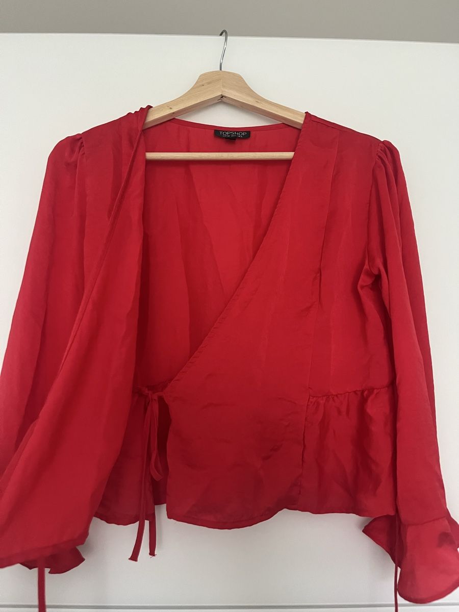 Topshop Camicette: Rote Wickelbluse von Topshop, Grösse 34 – Usato da Winterthur venduto da nstau 1