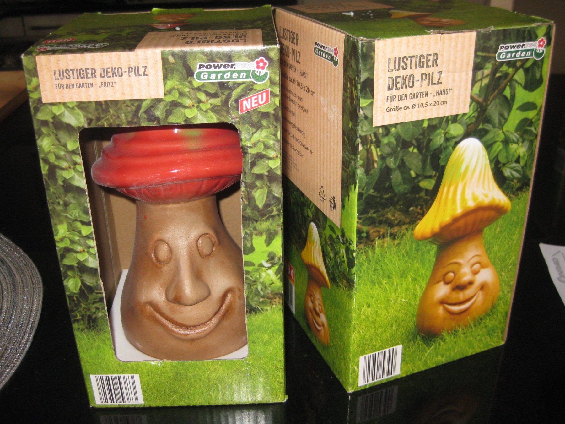 Figuren: 2 witzige Ton Gesicht PILZE – Neu und originalverpackt aus Romanshorn von Wazoohandlung 5