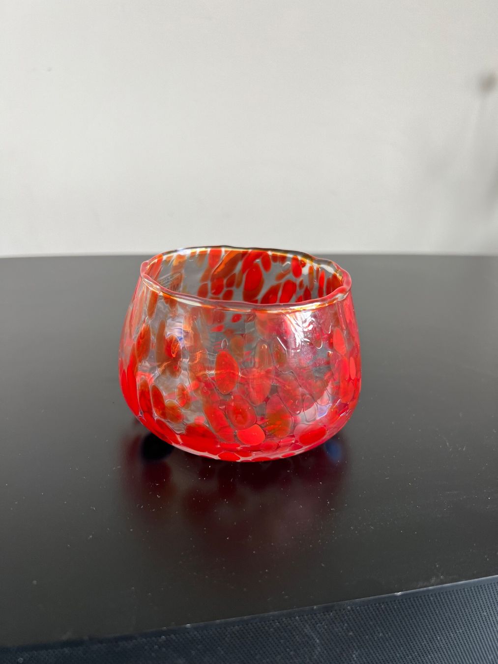 Murano Kerzenständer: Murano Glas Windlicht  Teelicht Rot-Orange – Gebraucht aus Jona von Sariksa 2