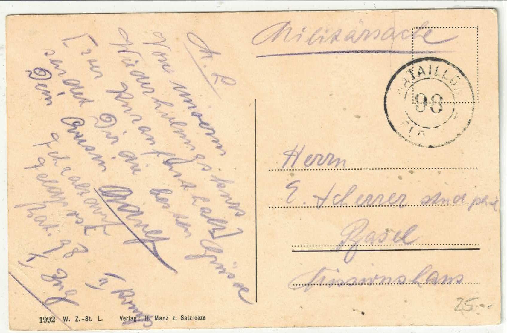 Cartoline postali: Fehraltorf - Schulhaus und Post - animee – Usato da Ettingen venduto da Kartenplanet 1