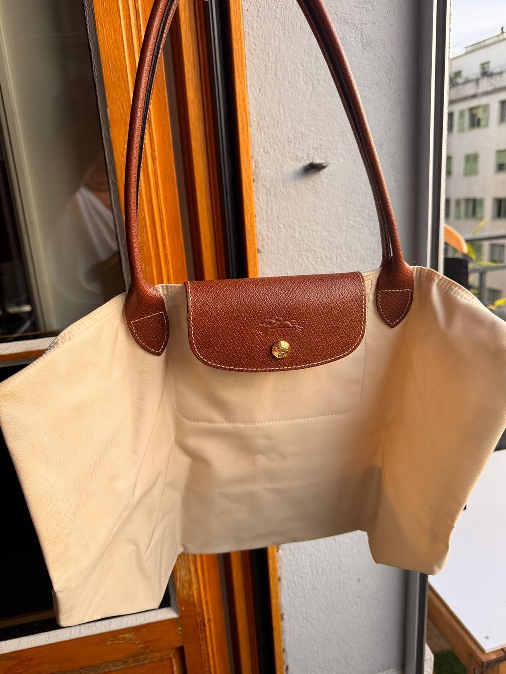 Longchamp Borse da donna: Sac Longchamp Pliage Beige Cuir Marron – Usato da Genève venduto da lailas_things 2