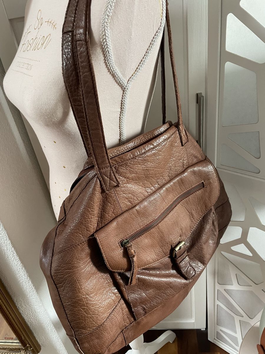 Pieces Borse: PIECES Ledertasche, braun – Usato da Fehraltorf venduto da Nadja0205 2