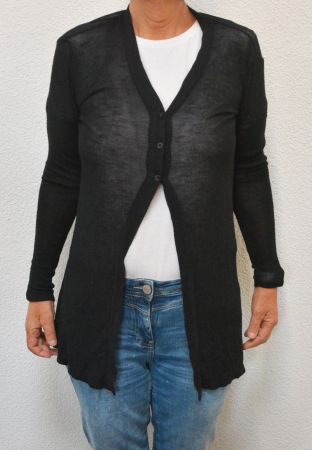 Sehr leichte, dünne, schwarze Jacke mit 3 Knöpfen, Grösse M
