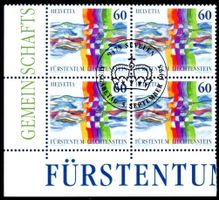 GEMEINSCHAFTSAUSGABE SCHWEIZ LIECHTENSTEIN 4ERBLOCK MIT ECKR