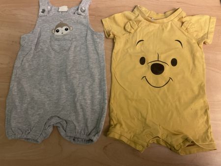 2 H&M, Disney Baby Strampler Gr. 62 Sommer Affe Winnie Pooh 