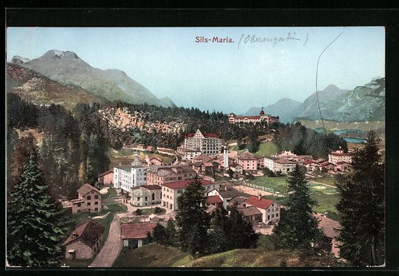 Cartoline postali: Sils-Maria, Teilansicht des Ortes mit Ho – Usato da Berlin venduto da bartko-reher