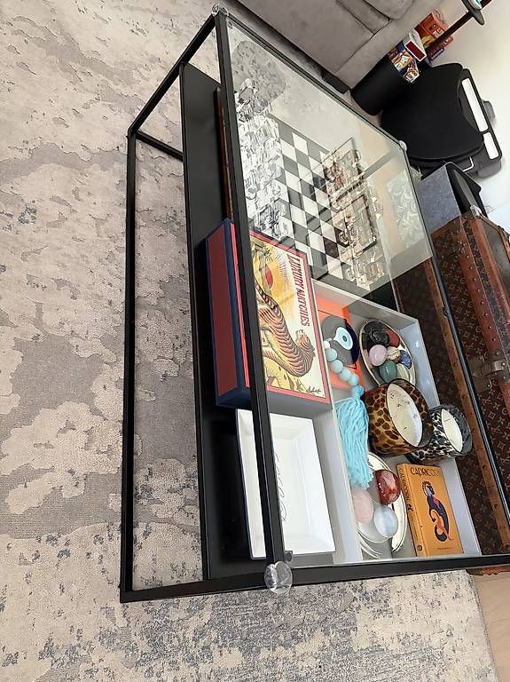Tavoli: Glass and metal Coffee table  – Usato da Vandoeuvres venduto da cha_9nnv 1