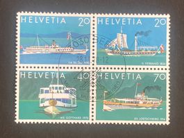 Schweiz 1978 Lemanex 4er-Block Schiffe PTT-Museum 28.11.78