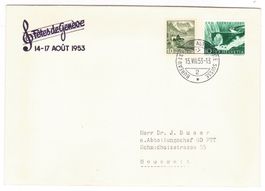 Lettre de Genève BPA A628 pour Neuewelt le 15.VIII.53
